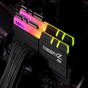 رم دسکتاپ DDR4 دو کاناله 3200 مگاهرتز CL16 جی اسکیل سری TRIDENT Z RGB ظرفیت 32 گیگابایت بسته دو عددی